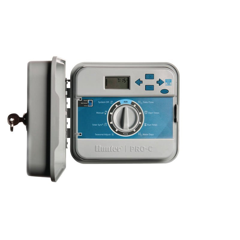 Programador de riego interior 4 estaciones ampliable PC-401i-E Hunter